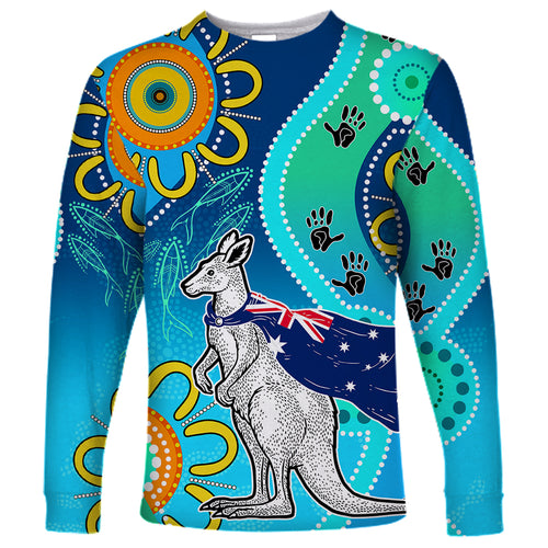 personalised-australia-kangaroo-long-sleeve-shirt-aboriginal-tribal-art-stylization