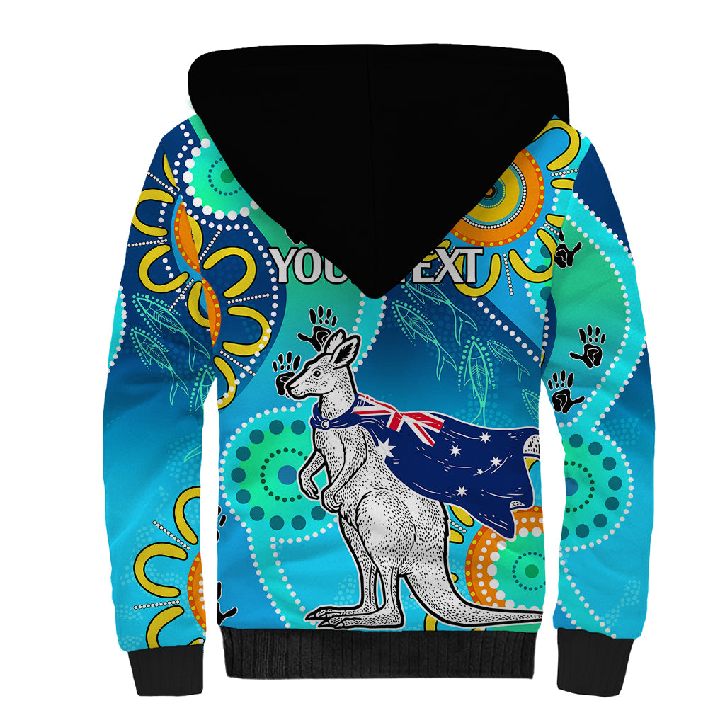 personalised-australia-kangaroo-sherpa-hoodie-aboriginal-tribal-art-stylization