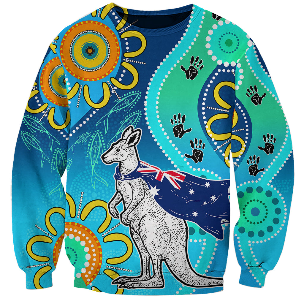 personalised-australia-kangaroo-sweatshirt-aboriginal-tribal-art-stylization