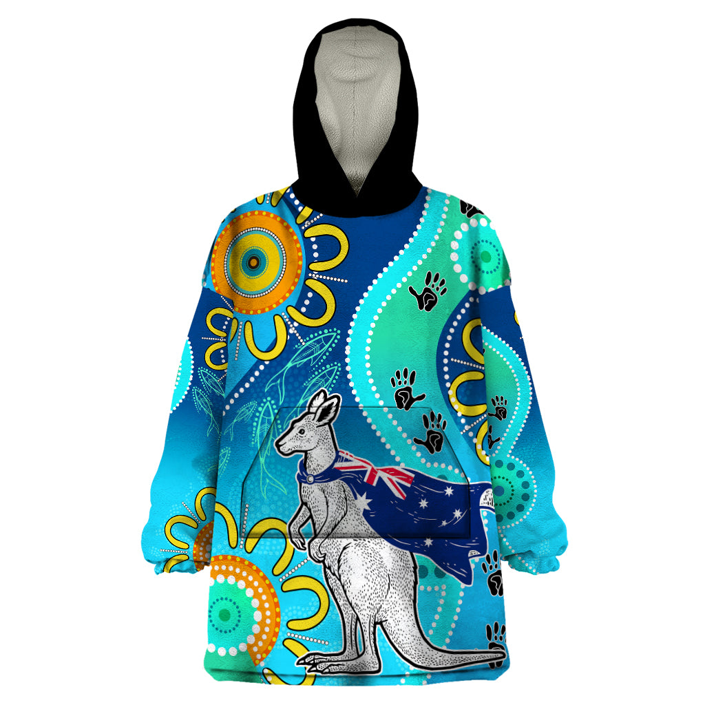 personalised-australia-kangaroo-wearable-blanket-hoodie-aboriginal-tribal-art-stylization