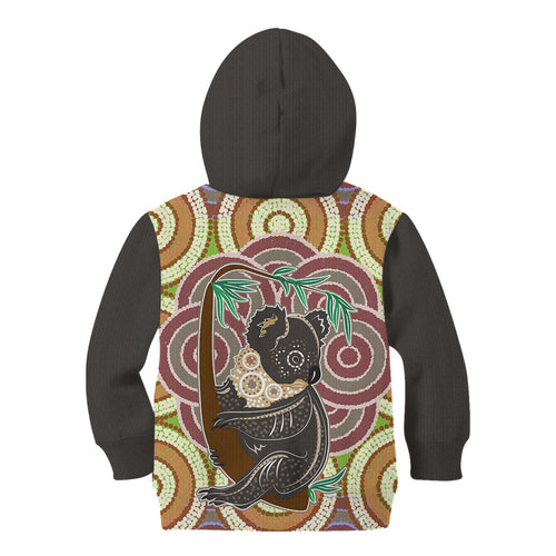 personalised-australia-koala-kid-hoodie-aboriginal
