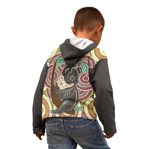 personalised-australia-koala-kid-hoodie-aboriginal
