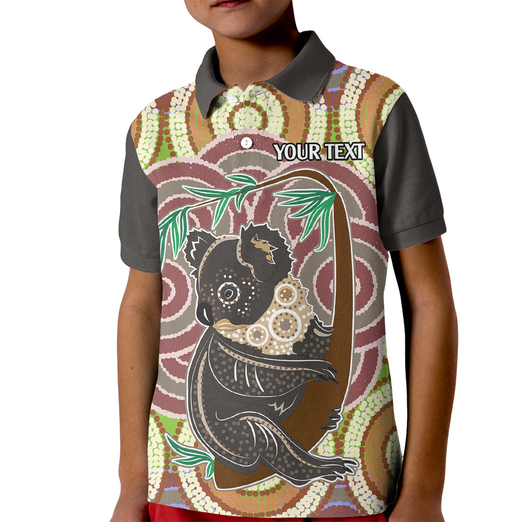 personalised-australia-koala-kid-polo-shirt-aboriginal