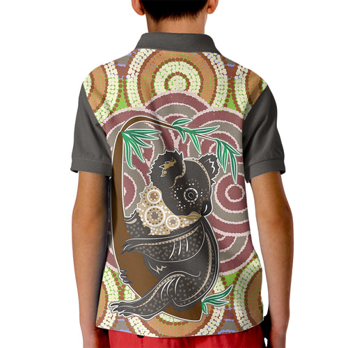 personalised-australia-koala-kid-polo-shirt-aboriginal