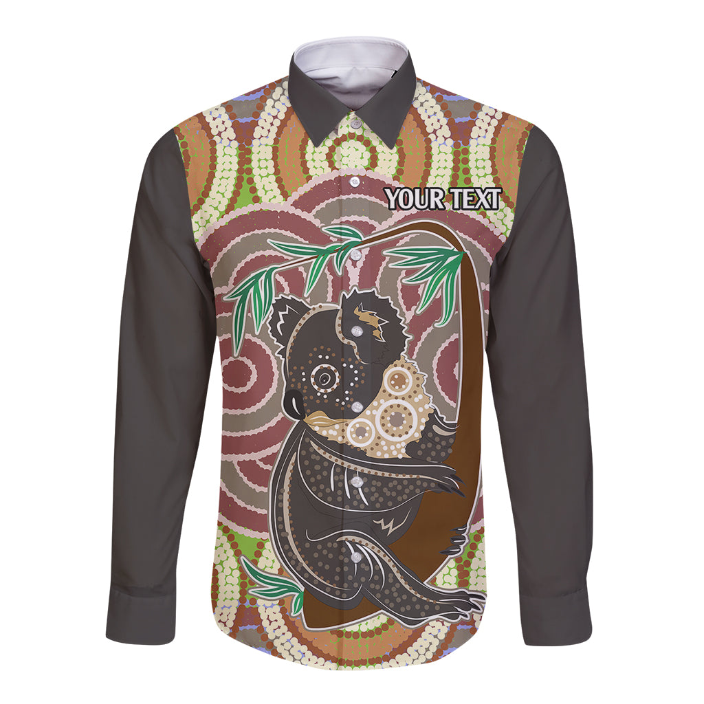 personalised-australia-koala-long-sleeve-button-shirt-aboriginal