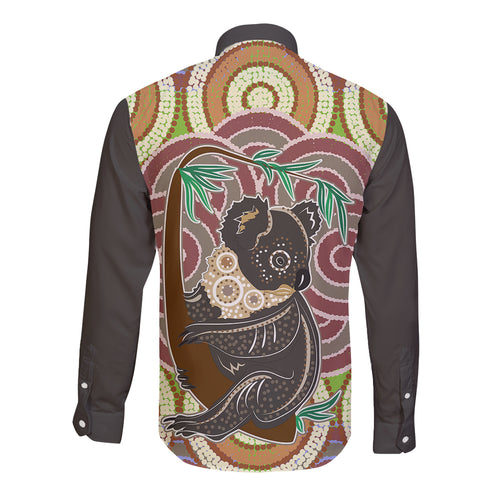 personalised-australia-koala-long-sleeve-button-shirt-aboriginal