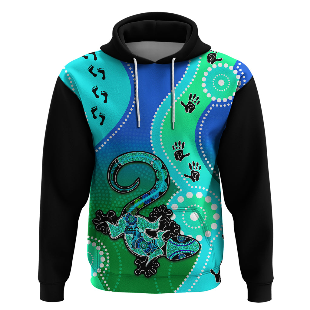 personalised-australia-lizard-hoodie-aboriginal-tribal-art-stylization