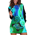 personalised-australia-lizard-hoodie-dress-aboriginal-tribal-art-stylization