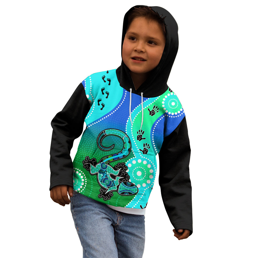 personalised-australia-lizard-kid-hoodie-aboriginal-tribal-art-stylization