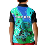 personalised-australia-lizard-kid-polo-shirt-aboriginal-tribal-art-stylization