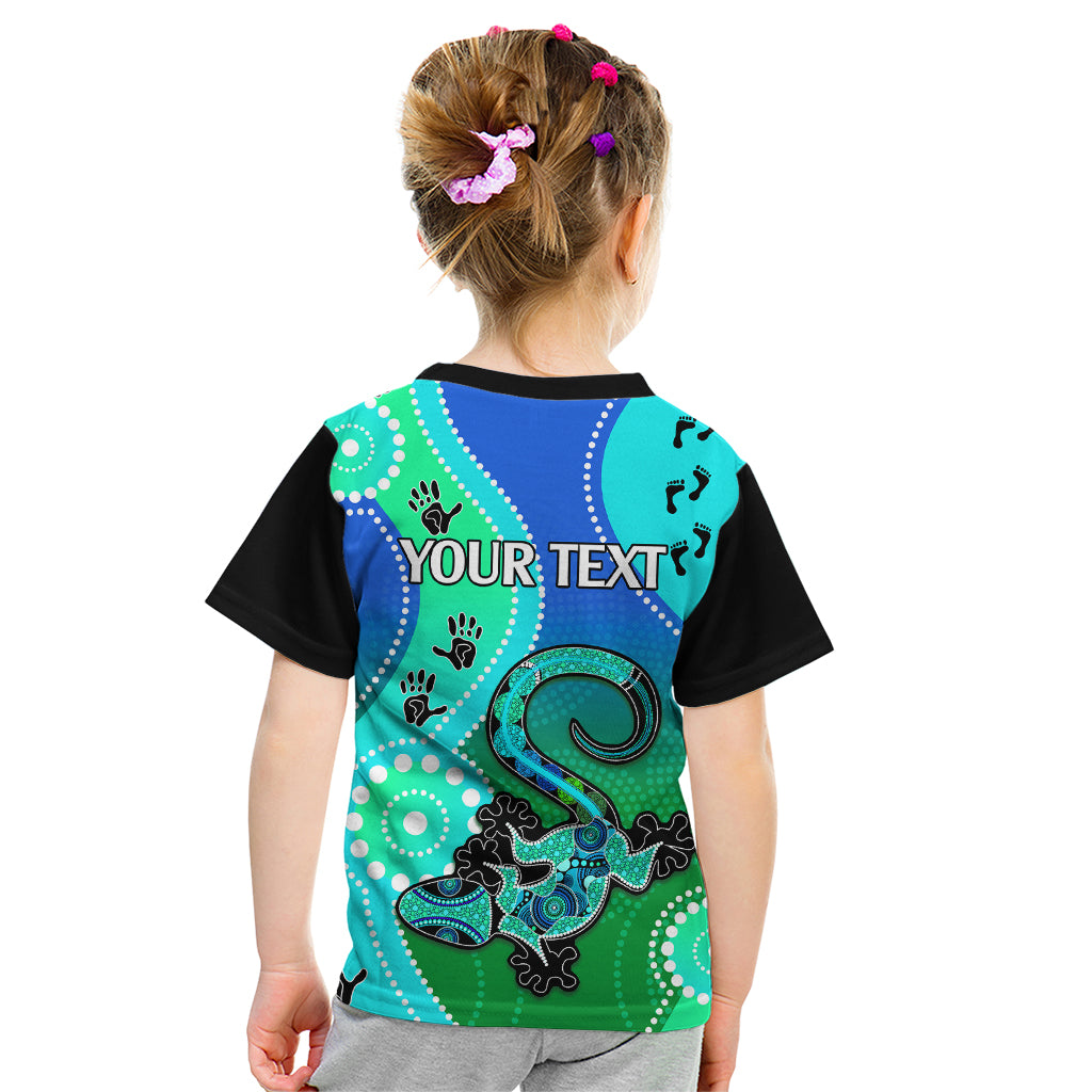 personalised-australia-lizard-kid-t-shirt-aboriginal-tribal-art-stylization