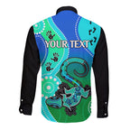 personalised-australia-lizard-long-sleeve-button-shirt-aboriginal-tribal-art-stylization