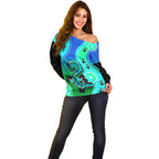 personalised-australia-lizard-off-shoulder-sweater-aboriginal-tribal-art-stylization