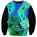 personalised-australia-lizard-sweatshirt-aboriginal-tribal-art-stylization