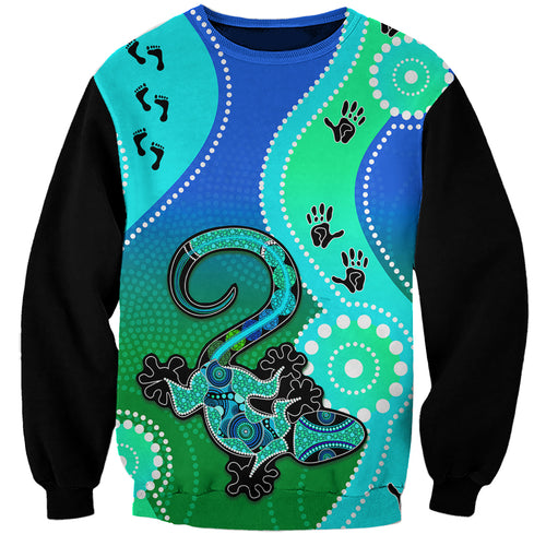 personalised-australia-lizard-sweatshirt-aboriginal-tribal-art-stylization