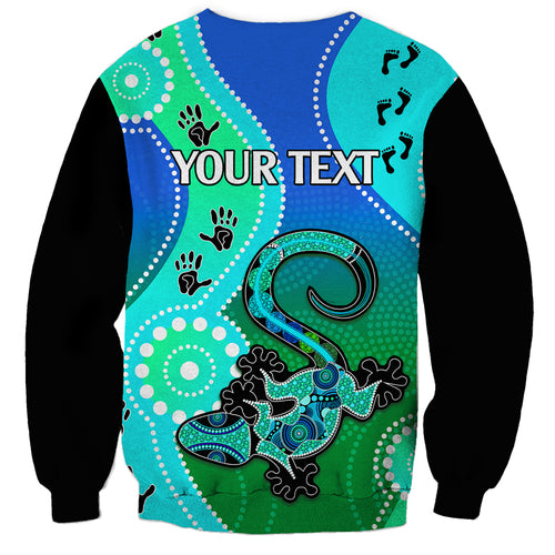 personalised-australia-lizard-sweatshirt-aboriginal-tribal-art-stylization