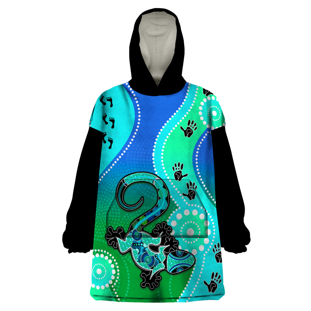 personalised-australia-lizard-wearable-blanket-hoodie-aboriginal-tribal-art-stylization