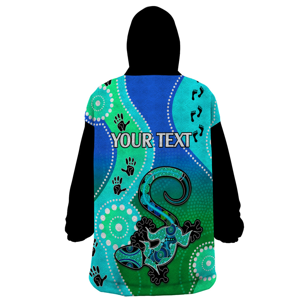 personalised-australia-lizard-wearable-blanket-hoodie-aboriginal-tribal-art-stylization
