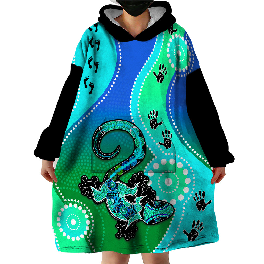 personalised-australia-lizard-wearable-blanket-hoodie-aboriginal-tribal-art-stylization