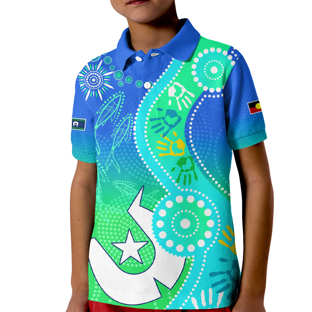 personalised-australia-naidoc-kid-polo-shirt-aboriginal-tribal-art-stylization