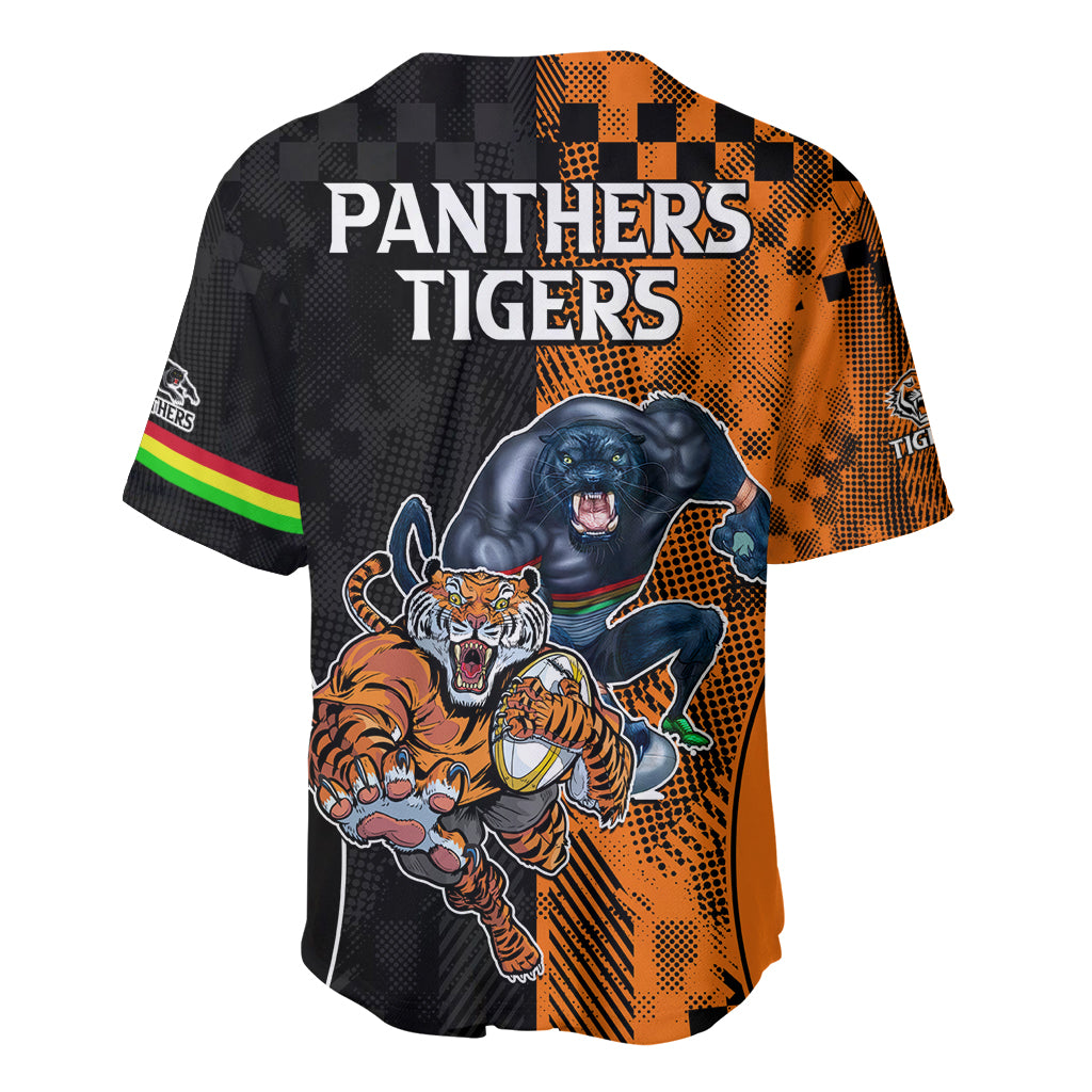 NRL Tigers Combine Panthers Rugby Baseball Jersey Sporty Style LT9