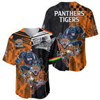 NRL Tigers Combine Panthers Rugby Baseball Jersey Sporty Style LT9