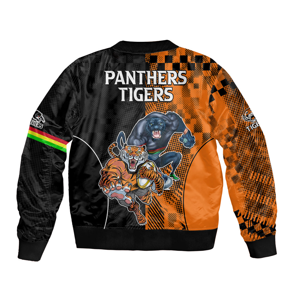 NRL Tigers Combine Panthers Rugby Bomber Jacket Sporty Style LT9