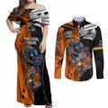 NRL Tigers Combine Panthers Rugby Couples Matching Off Shoulder Maxi Dress and Long Sleeve Button Shirts Sporty Style LT9