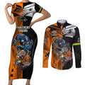 NRL Tigers Combine Panthers Rugby Couples Matching Short Sleeve Bodycon Dress and Long Sleeve Button Shirts Sporty Style LT9