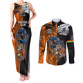 NRL Tigers Combine Panthers Rugby Couples Matching Tank Maxi Dress and Long Sleeve Button Shirts Sporty Style LT9