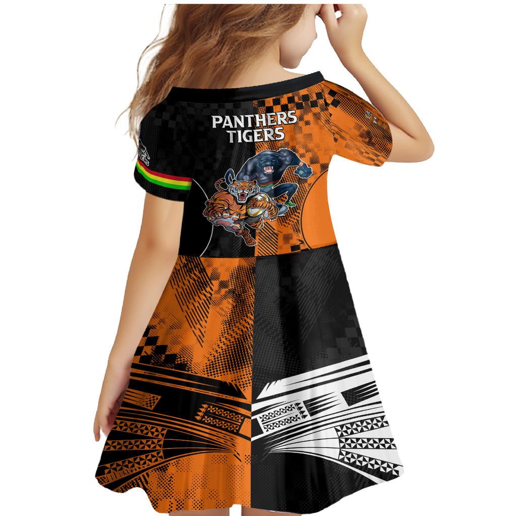 NRL Tigers Combine Panthers Rugby Family Matching Mermaid Dress and Hawaiian Shirt Sporty Style LT9