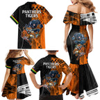NRL Tigers Combine Panthers Rugby Family Matching Mermaid Dress and Hawaiian Shirt Sporty Style LT9