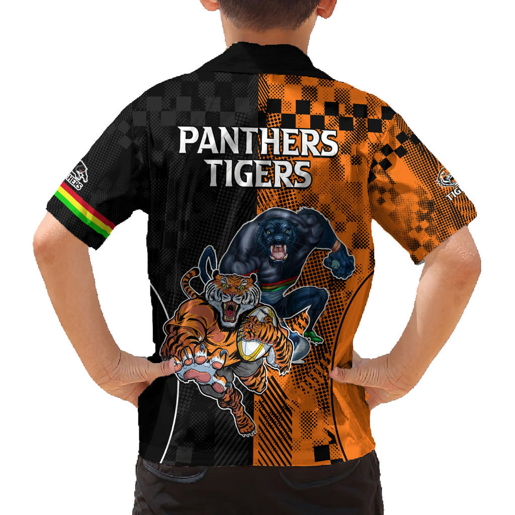 NRL Tigers Combine Panthers Rugby Family Matching Puletasi Dress and Hawaiian Shirt Sporty Style LT9