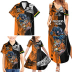 NRL Tigers Combine Panthers Rugby Family Matching Summer Maxi Dress and Hawaiian Shirt Sporty Style LT9
