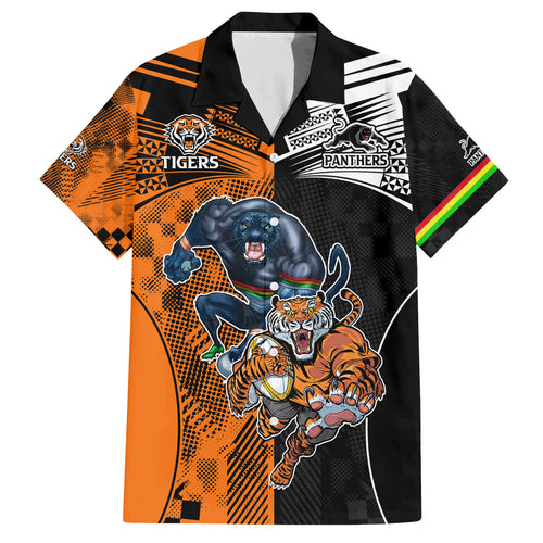 NRL Tigers Combine Panthers Rugby Family Matching Summer Maxi Dress and Hawaiian Shirt Sporty Style LT9