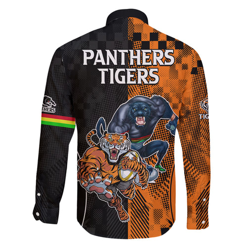 NRL Tigers Combine Panthers Rugby Family Matching Summer Maxi Dress and Hawaiian Shirt Sporty Style LT9