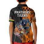 NRL Tigers Combine Panthers Rugby Kid Polo Shirt Sporty Style LT9