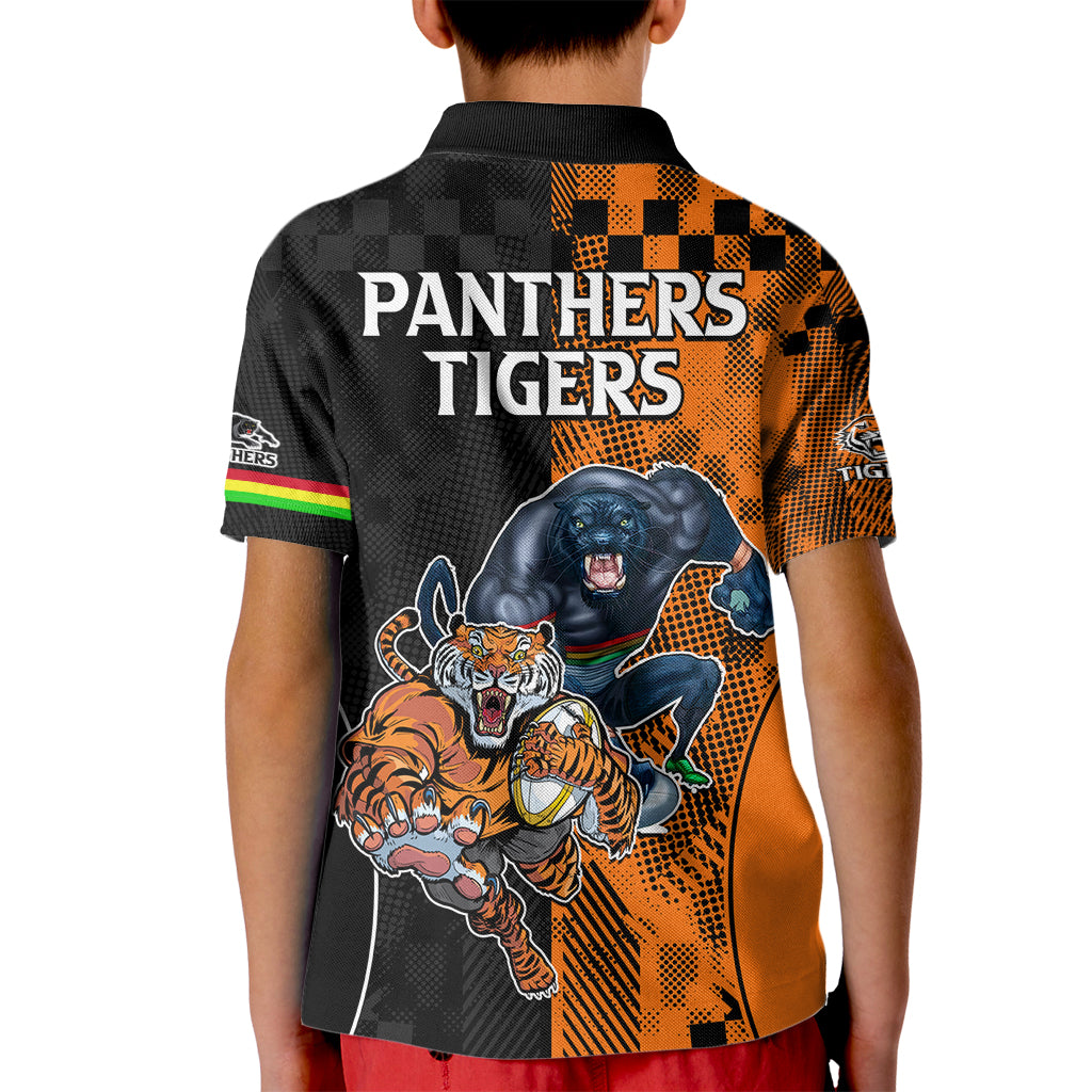NRL Tigers Combine Panthers Rugby Kid Polo Shirt Sporty Style LT9