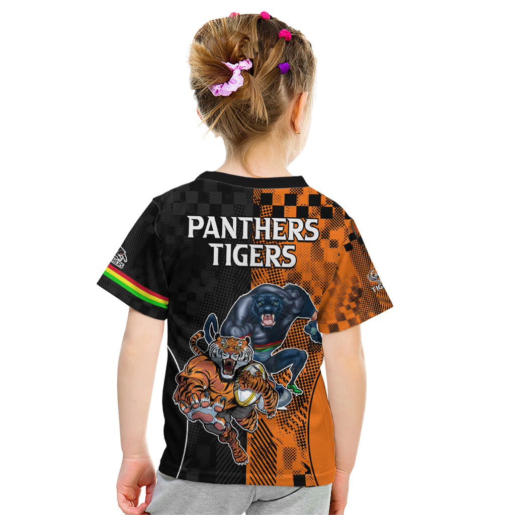 NRL Tigers Combine Panthers Rugby Kid T Shirt Sporty Style LT9