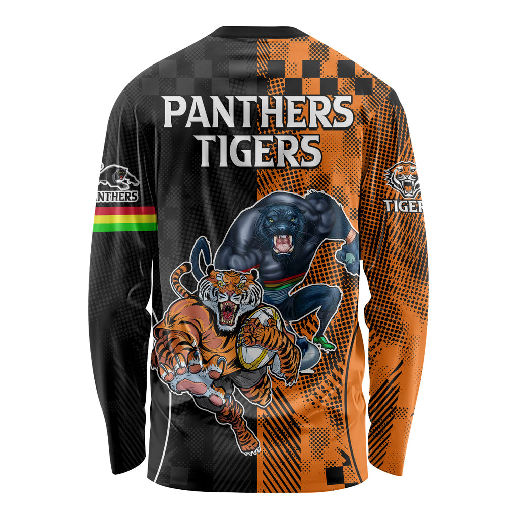 NRL Tigers Combine Panthers Rugby Long Sleeve Shirt Sporty Style LT9