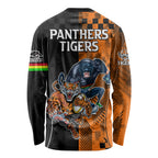 NRL Tigers Combine Panthers Rugby Long Sleeve Shirt Sporty Style LT9