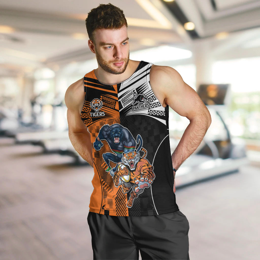 NRL Tigers Combine Panthers Rugby Men Tank Top Sporty Style LT9