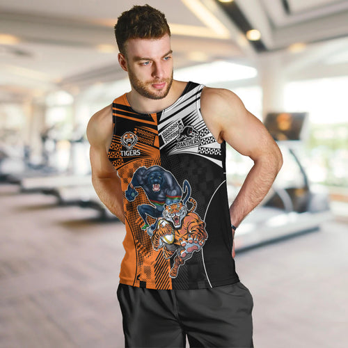 NRL Tigers Combine Panthers Rugby Men Tank Top Sporty Style LT9