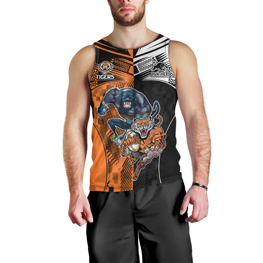 NRL Tigers Combine Panthers Rugby Men Tank Top Sporty Style LT9