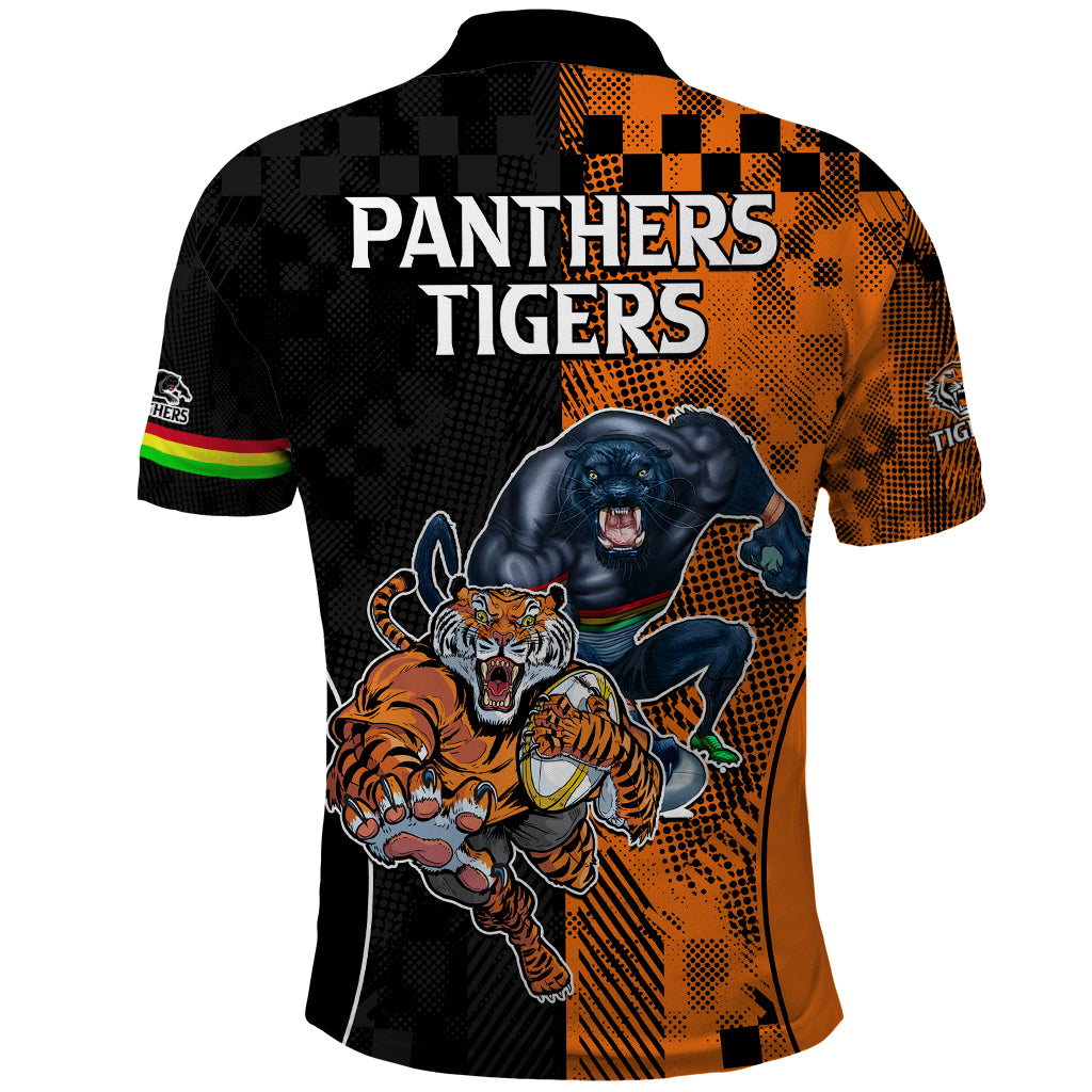 NRL Tigers Combine Panthers Rugby Polo Shirt Sporty Style LT9
