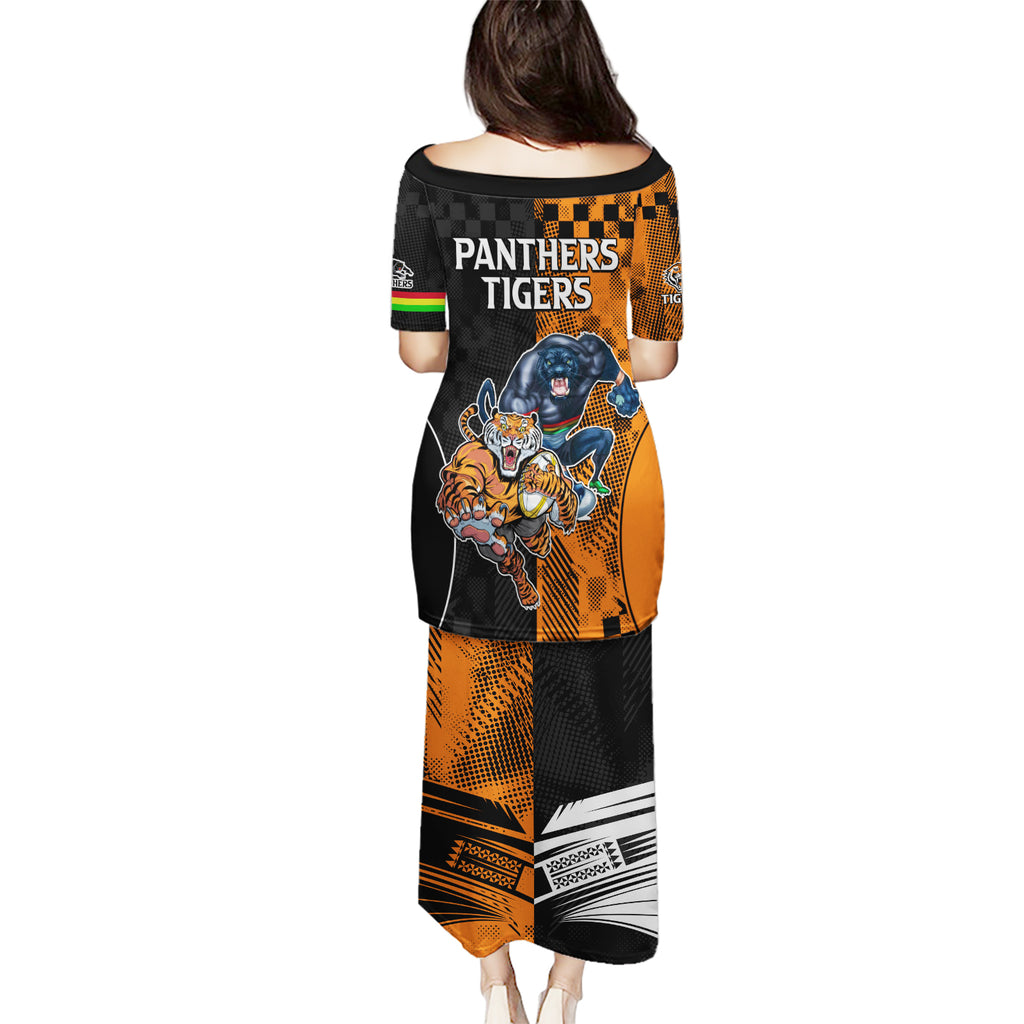 NRL Tigers Combine Panthers Rugby Puletasi Sporty Style LT9
