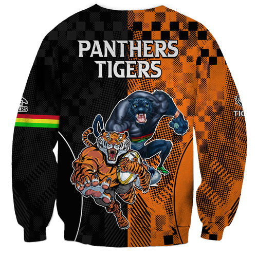 NRL Tigers Combine Panthers Rugby Sweatshirt Sporty Style LT9
