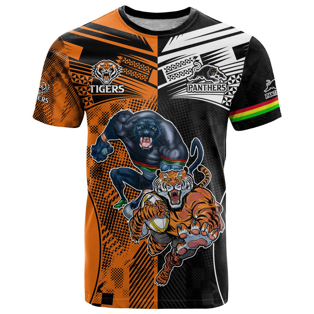 NRL Tigers Combine Panthers Rugby T Shirt Sporty Style LT9