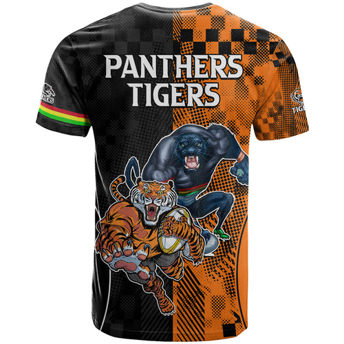 NRL Tigers Combine Panthers Rugby T Shirt Sporty Style LT9
