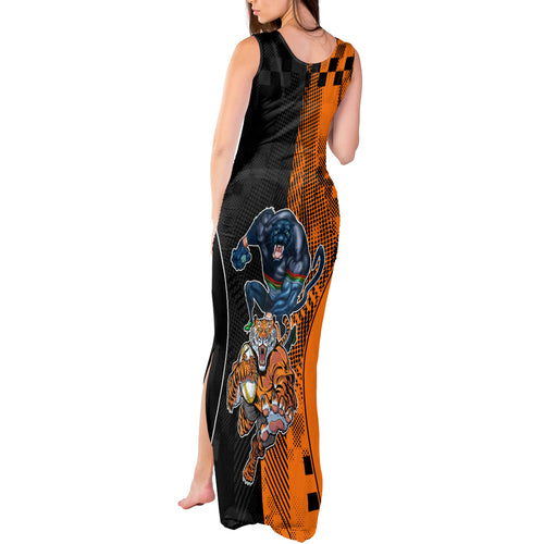NRL Tigers Combine Panthers Rugby Tank Maxi Dress Sporty Style LT9